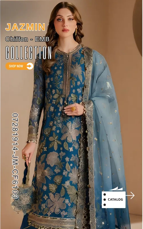 JAZMIN ⏐ 07281914-JM-CF6103 ⏐ CHIFFON ⏐ EMBROIDERED
