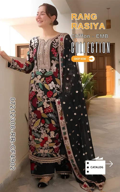 RANG RASIYA ⏐ 07212308-RR-CF4902 ⏐ CHIFFON FABRIC ⏐ EMBROIDERED