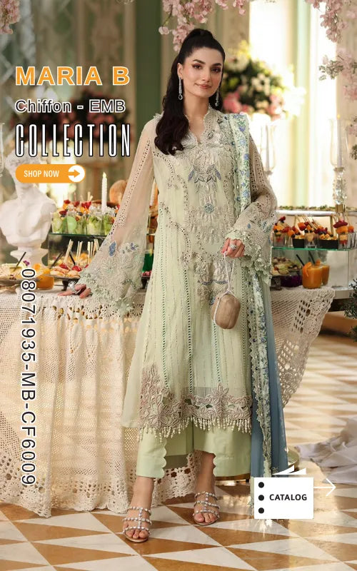 MARIA B ⏐ 08071935-MB-CF6009 ⏐ CHIFFON ⏐ EMBROIDERED
