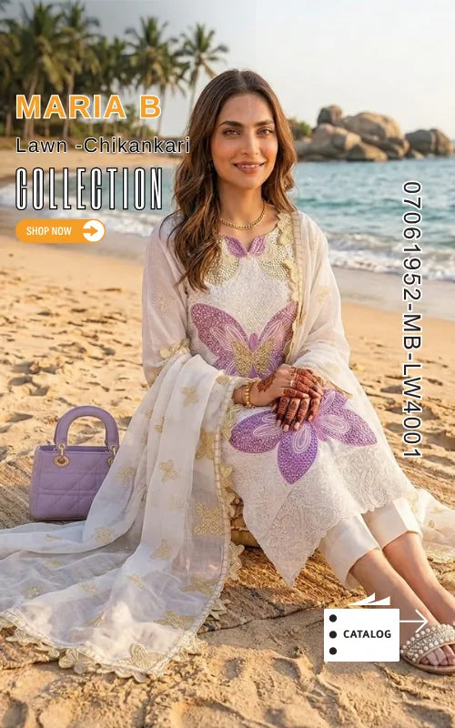 MARIA B ⏐ 07061952-MB-LW4001 ⏐ LAWN FABRIC ⏐ EMBROIDERED