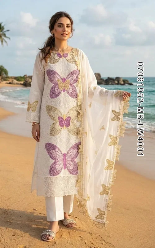 MARIA B ⏐ 07061952-MB-LW4001 ⏐ LAWN FABRIC ⏐ EMBROIDERED