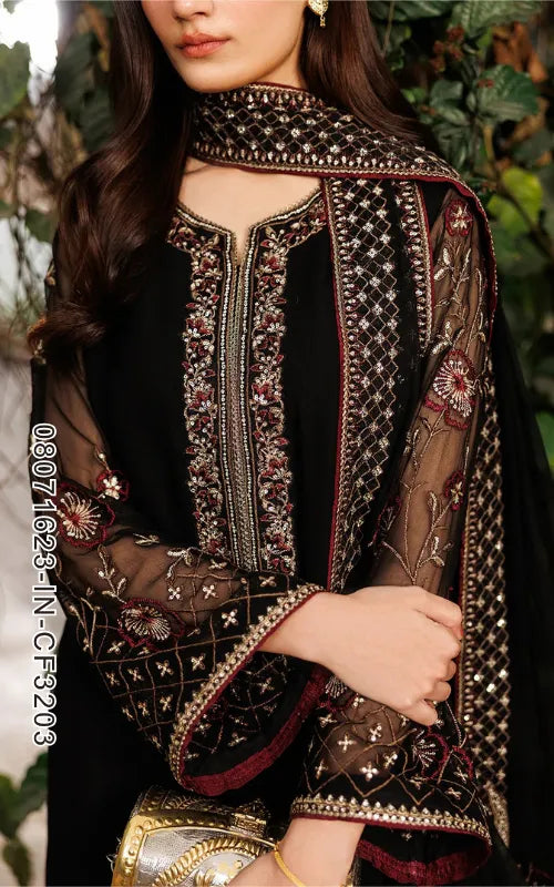 IZNIK ⏐ 08071623-IN-CF3203 ⏐ CHIFFON ⏐ EMBROIDERED