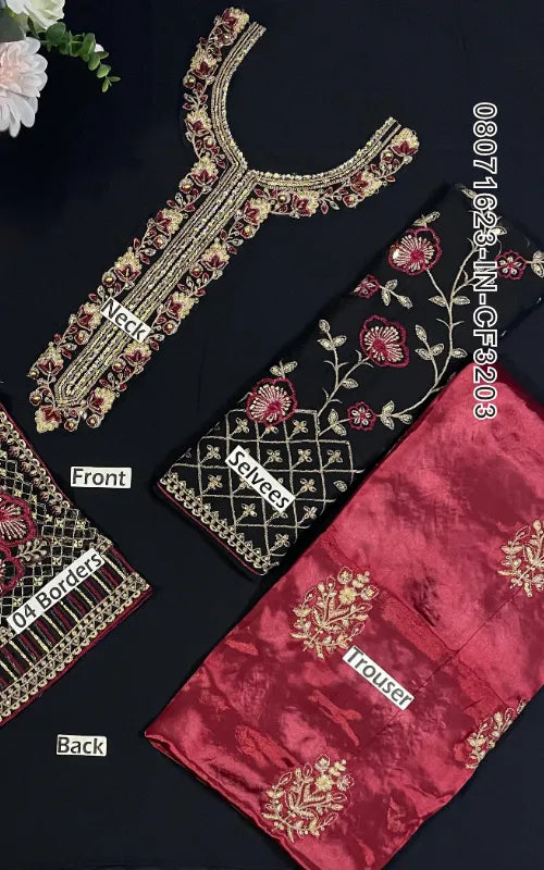 IZNIK ⏐ 08071623-IN-CF3203 ⏐ CHIFFON ⏐ EMBROIDERED