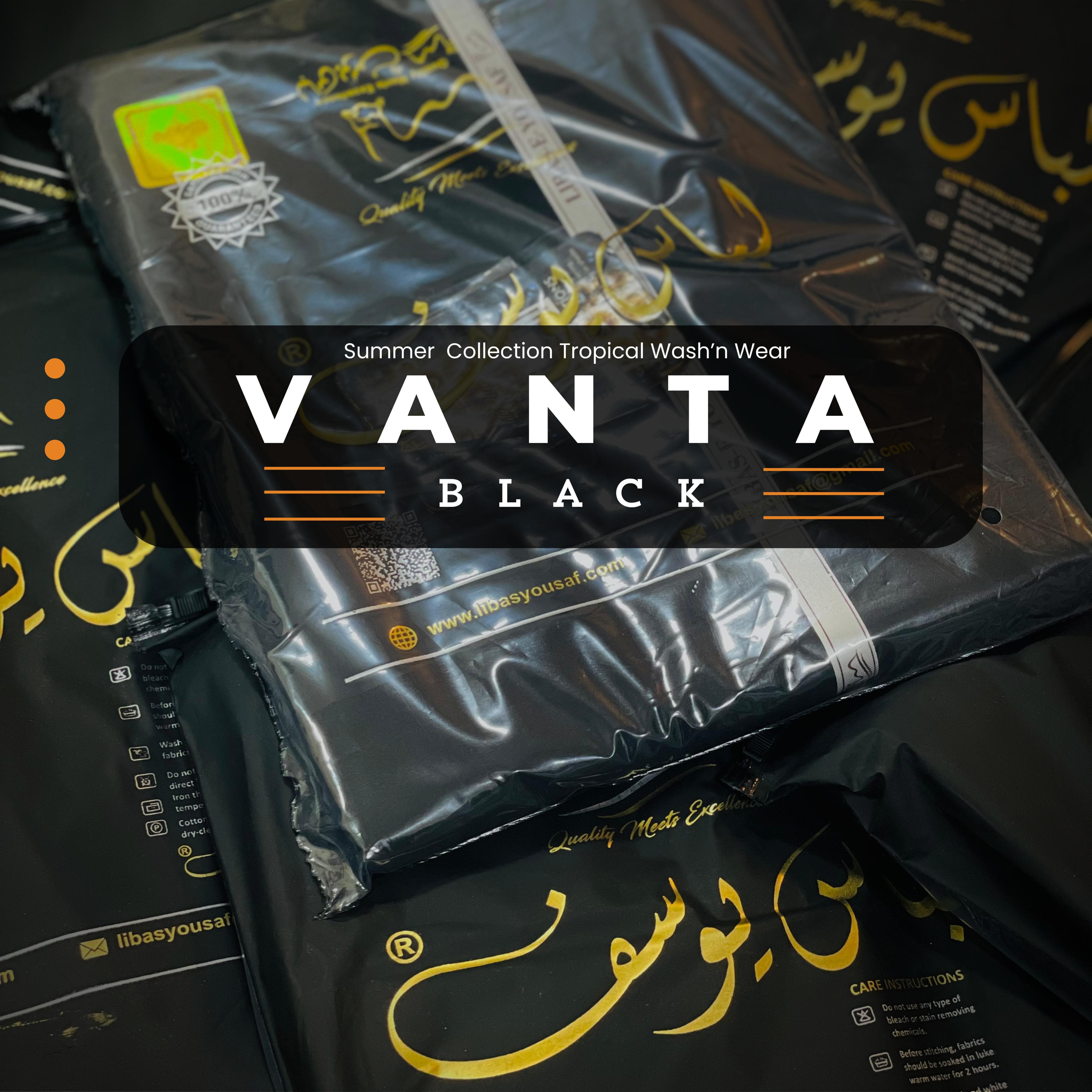 Vanta Black By Libas-E-Yousaf ( Wash & Wear Pure ) Unstitched ( Winter )