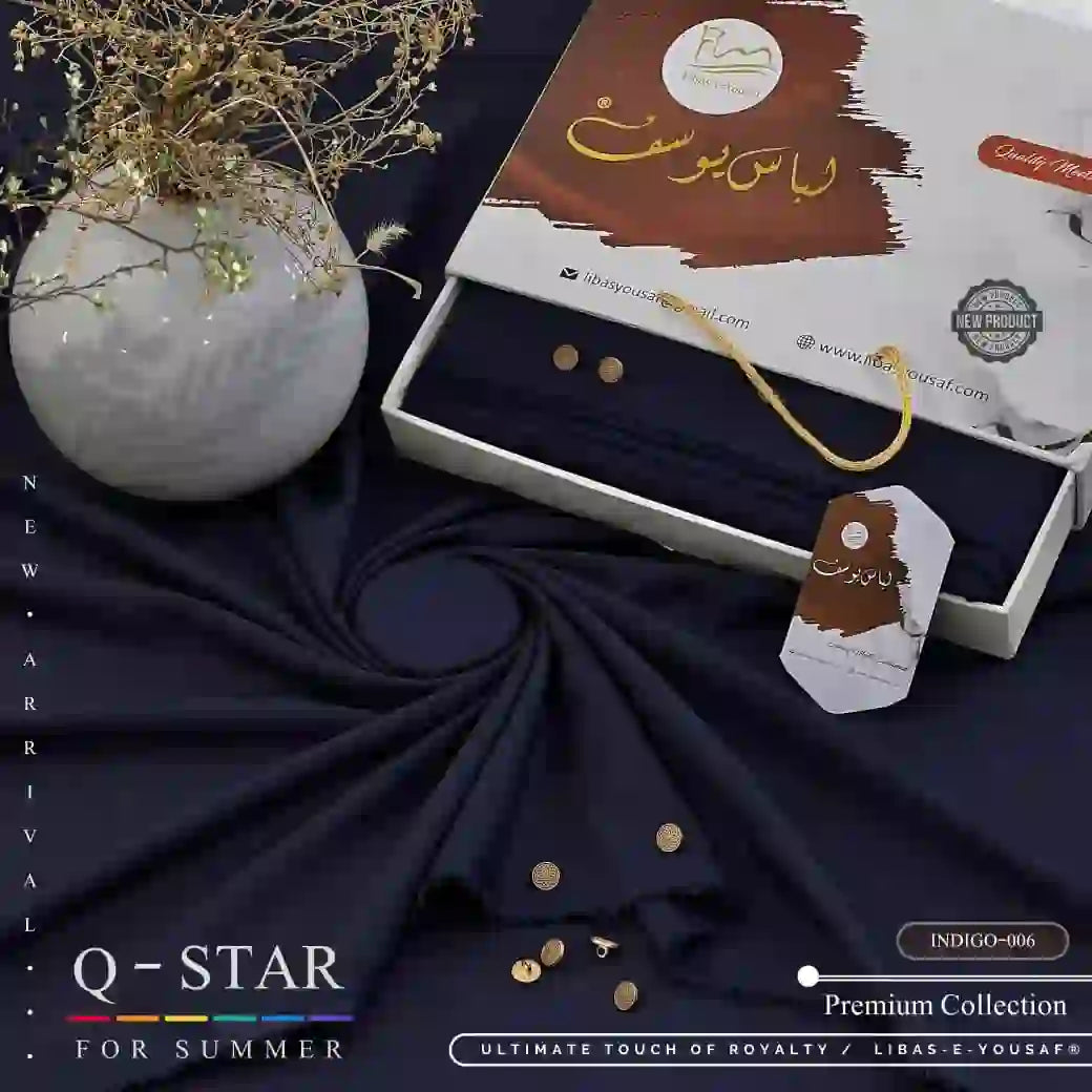 Q Star | By Libas e Yousaf | Wash & Wear | Indigo - 006