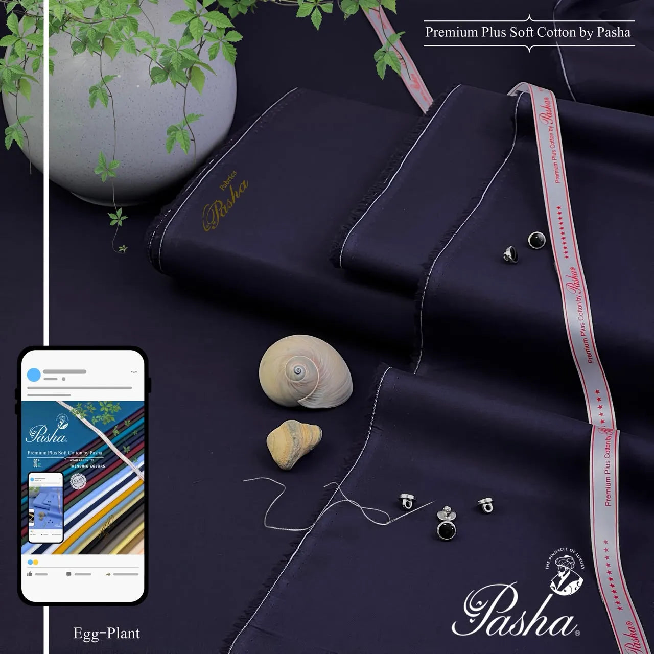 PASHA - Dandy - Soft Cotton - Egg Plant
