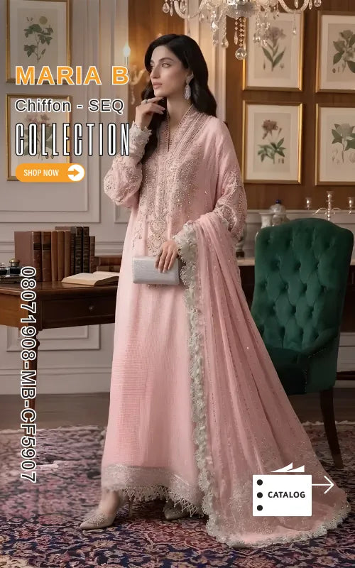 MARIA B ⏐ 08071908-MB-CF5907 ⏐ CHIFFON ⏐ EMBROIDERED