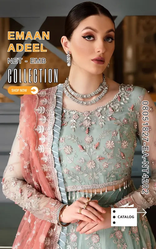 EMAAN ADEEL ⏐ 08051827-EA-NT4202 ⏐ NET ⏐ EMBROIDERED