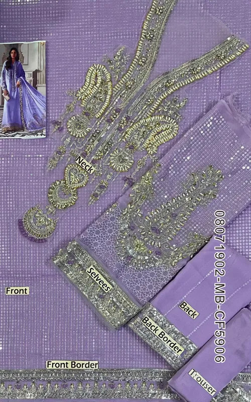 MARIA B ⏐ 08071902-MB-CF5906 ⏐ CHIFFON ⏐ EMBROIDERED