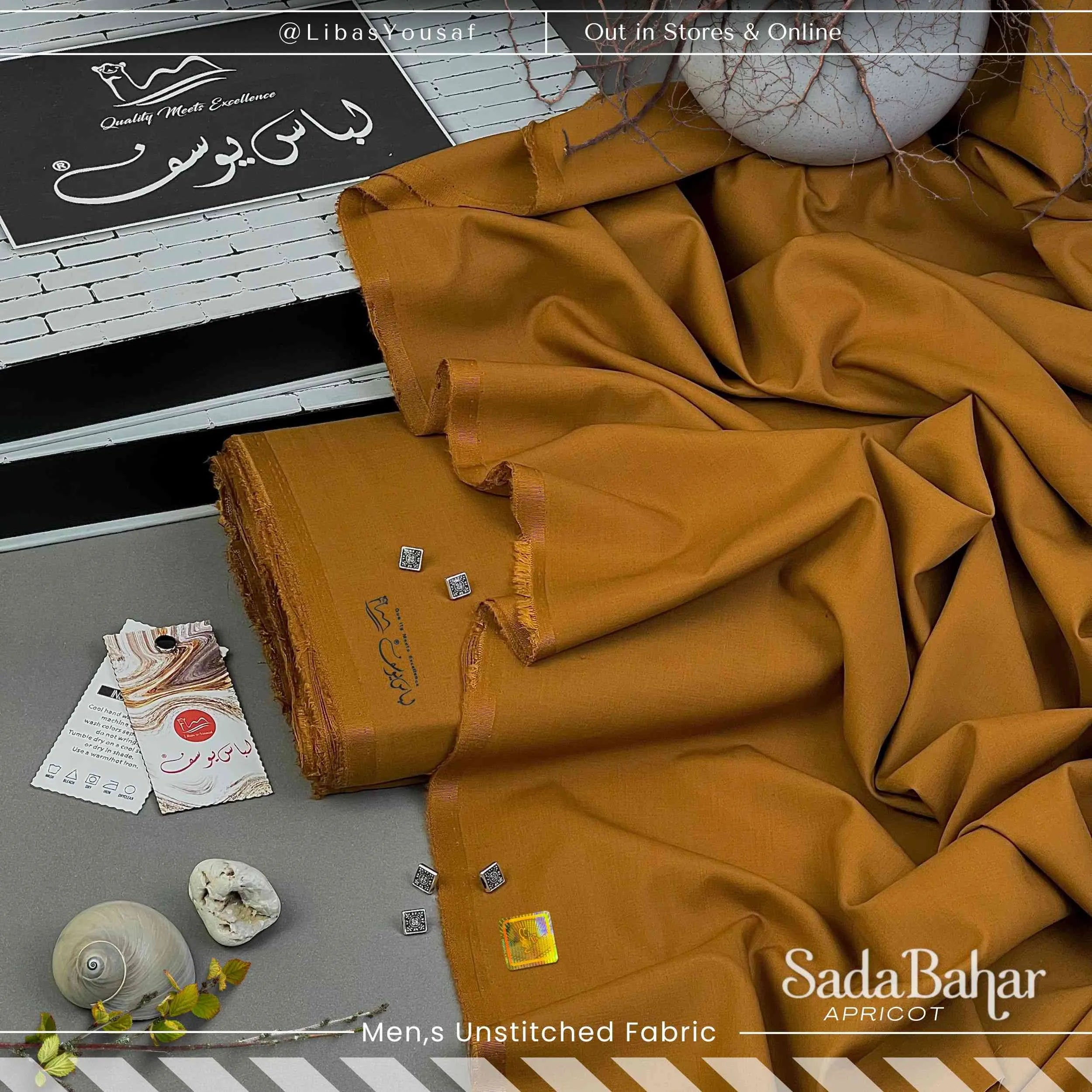 SADA BAHAR | Crafted by Libas e Yousaf | Wash & Wear | Four Season | Apricot