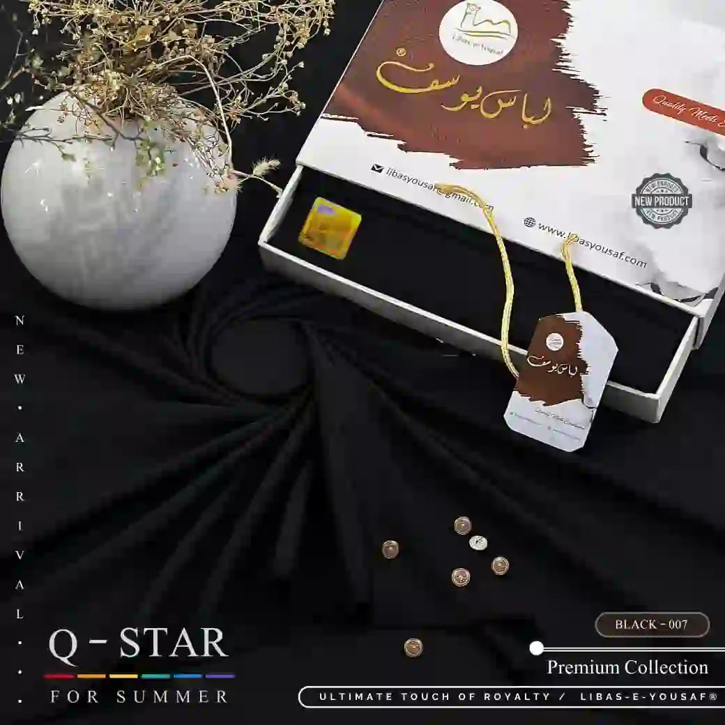 Q Star | By Libas e Yousaf | Wash & Wear | Black - 007