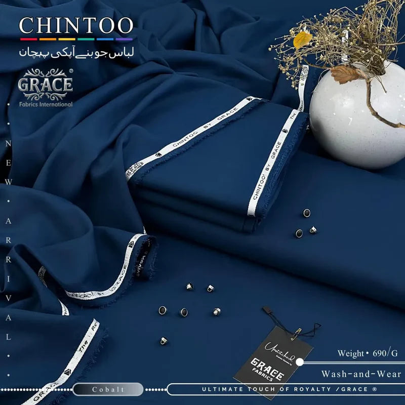 CHINTOO / GRACE© — Premium Tropical Wash’n Wear Fabric | Cobalt